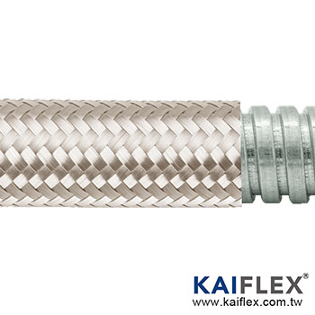 EMC Shielding Flexible Metal Conduit (Abrasion Resistance), Square-lock Gal, Tinned Copper Braiding, PAG13TB Series