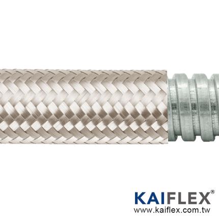Conducto de metal flexible trenzado serie PAG13TB, gal&#xF3;n de bloqueo cuadrado, trenzado de cobre esta&#xF1;ado