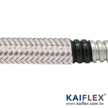 電子線保護管 - 不鏽鋼單勾管&#x2B;PVC披覆&#x2B;不鏽鋼編織 (WP-S1P2SB)