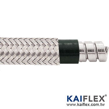 電子線保護管-ステンレス鋼ダブルフックチューブ+PVCカバー+ステンレス鋼編組