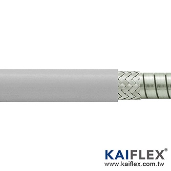 KAIFLEX - Tubo monobobina de acero inoxidable + trenzado de acero inoxidable + chaqueta de PVC