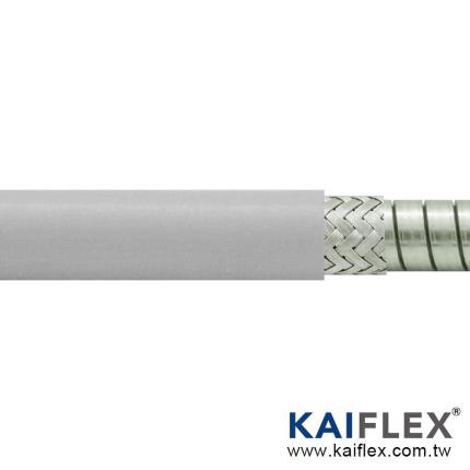 電子線保護管 - 不鏽鋼單線圈管&#x2B;不鏽鋼編織&#x2B;PVC平披覆