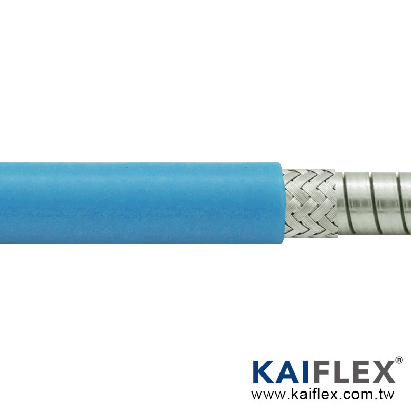 KAIFLEX - Tubo mono spirale in acciaio inossidabile + treccia in rame stagnato + rivestimento in PVC