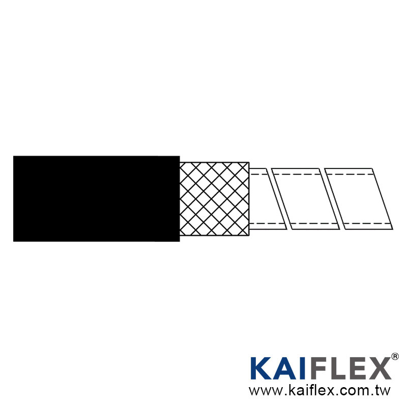 (MC3-K-SBP) Tabung kumparan tunggal baja tahan karat + jalinan baja tahan karat + penutup datar PVC