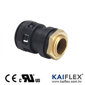 KAIFLEX  - プラスチック製ナイロンコネクタ、スナップ式クイックコネクタ、180度、金属ネジ