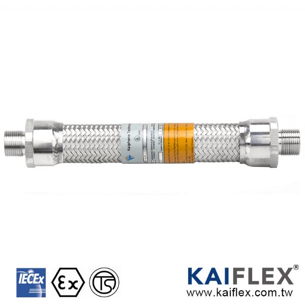IECEx 防爆金屬軟管，隔爆防塵型，兩端外螺紋接頭 (2-1/2"~4"), KF--GJH-M 系列