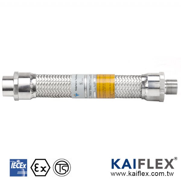 (KF--GJH-F/M) Explosionsgeschützte flexible IECEx-Kupplung, druckfeste Ausführung, Endverschraubung von Stecker auf Buchse
