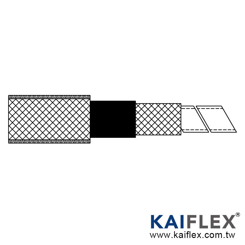 KAIFLEX - 스테인레스 스틸 싱글 코일 튜브 + 더블 레이어 텅스텐 스틸 브레이드