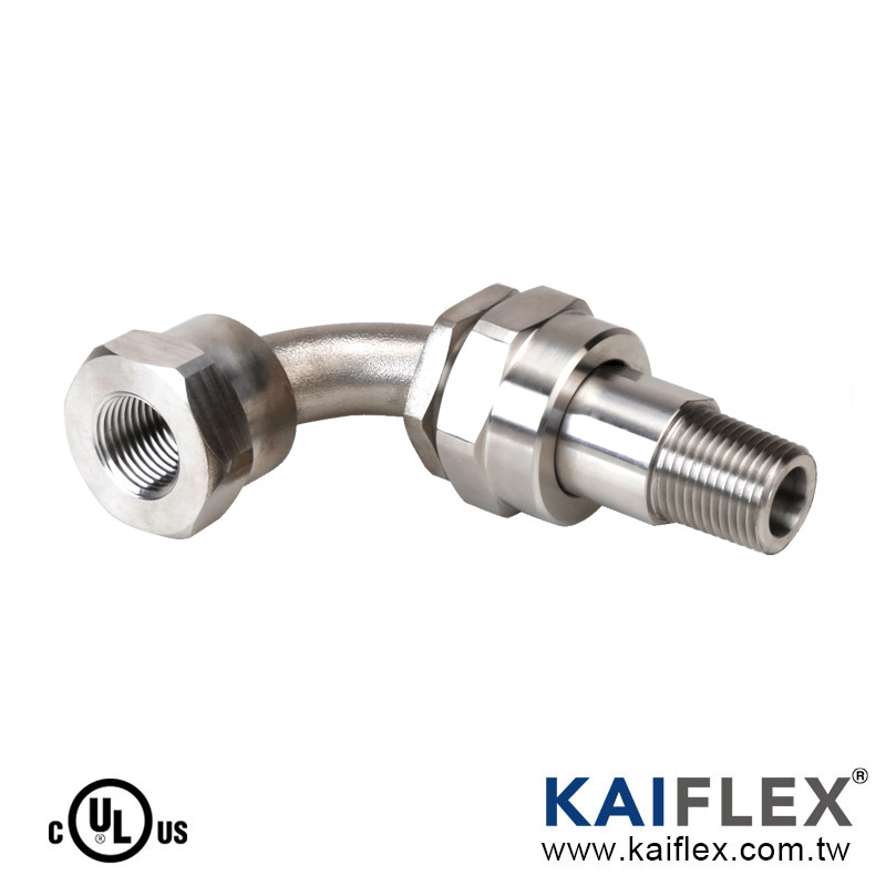 UL Explosion Proof Flexible Coupling Adapter, 90 Degree Elbow Type, Rotating Male to Female Adaptor (KF--XG-M/F)
