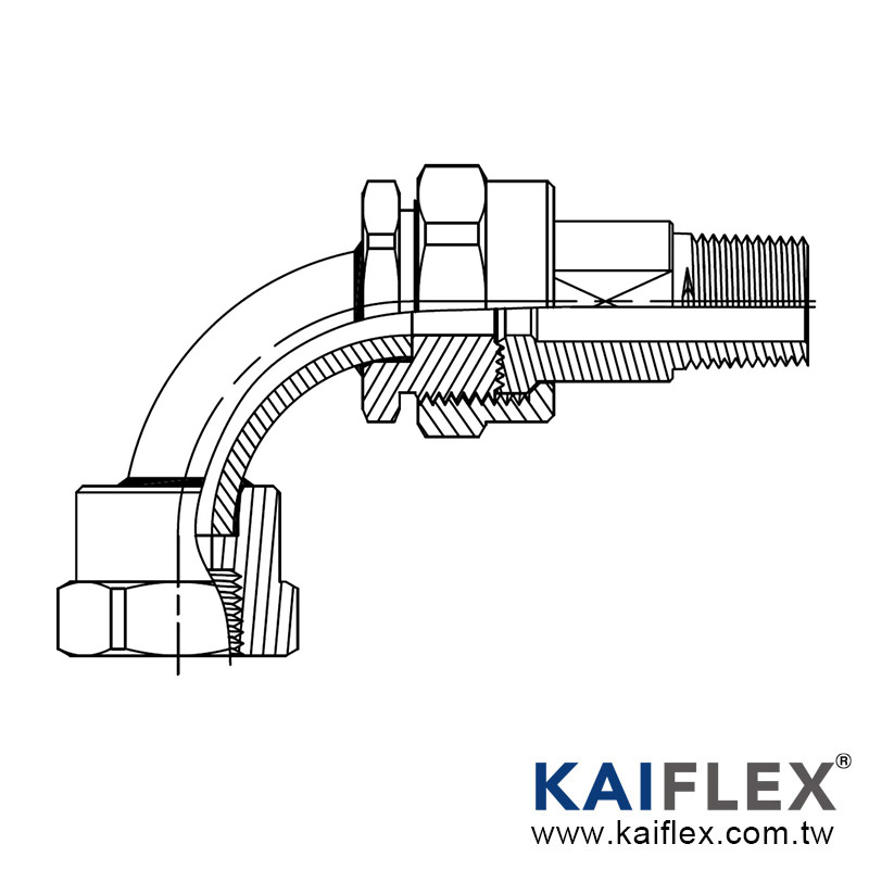 Adaptateur de couplage flexible antidéflagrant UL, type coude à 90 degrés, adaptateur rotatif mâle à femelle (KF--XG-M/F)