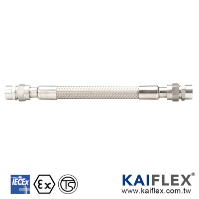 สายยางกันระเบิด (KF-EXE-F) มาตรฐาน ATEX/IECEx ที่มีความปลอดภัยสูงขึ้น ชนิดเกลียวภายในที่ปลายทั้งสองด้าน (3/8"~4")